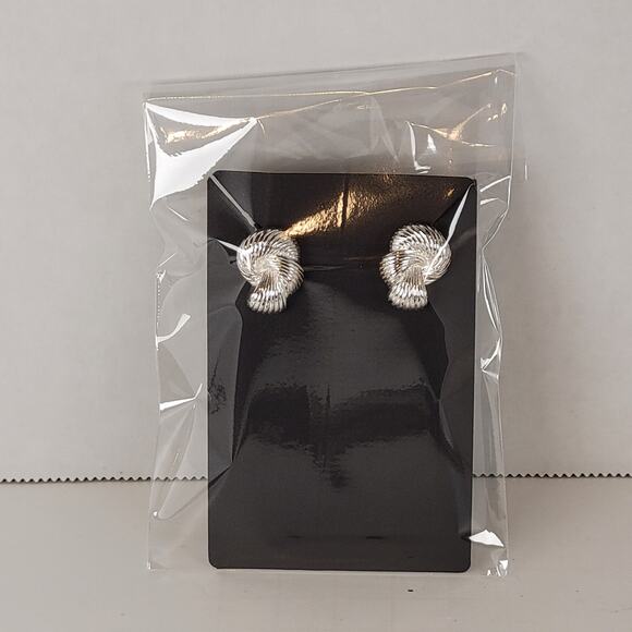 Vintage Silver Tone Knot Earrings Screw Back Clip on Adjustable Clip Retro - Picture 2 of 12